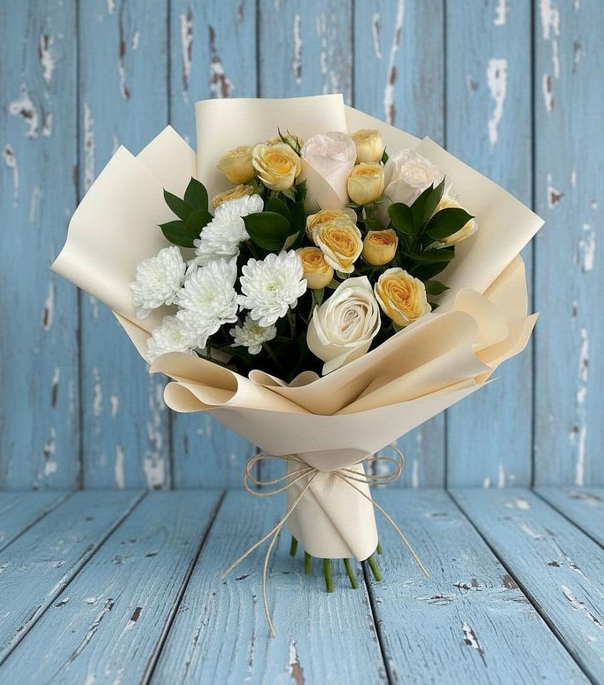 Букет цветов из: Розы и Хризантемы в Беловское