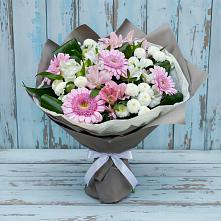 Букет цветов из:  Герберы, Альстромерии и Хризантемы #REPLACE_PRED# Беловское