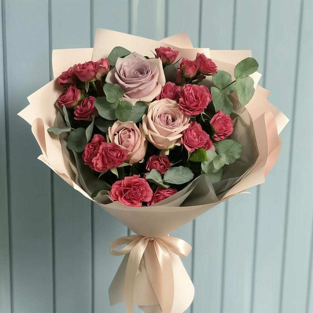 Букет цветов из: Гвоздики и Розы в Беловское