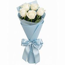 Букет 5 Белых роз Проуд в Беловское