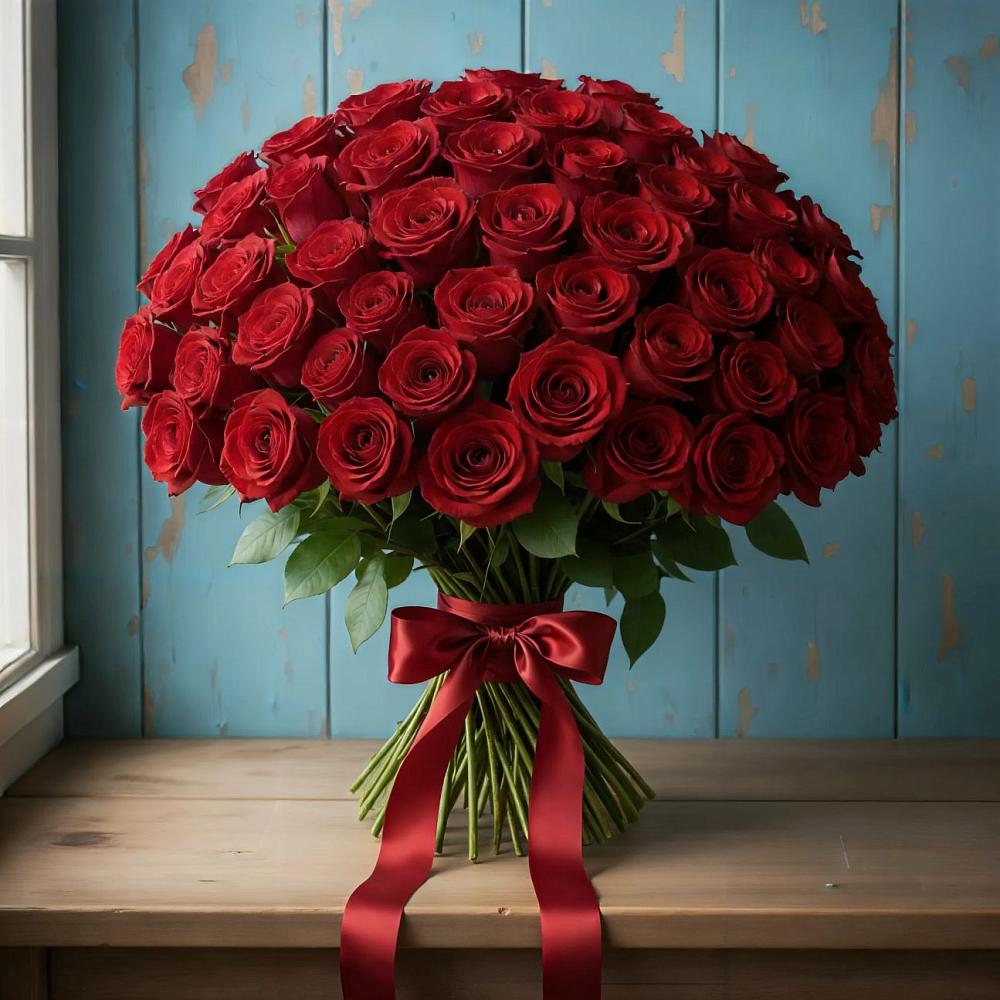 Букет Красные розы Блэк Меджик в Беловское