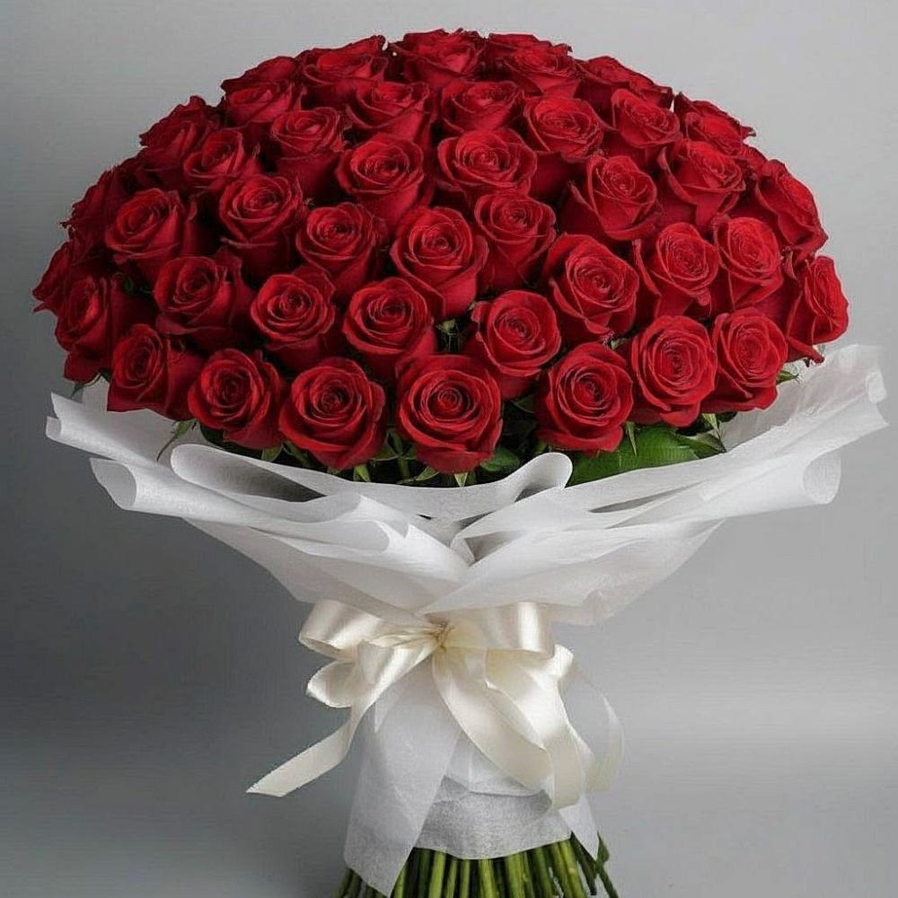 Букет 101 Красная роза Блэк Мэджик в Беловское