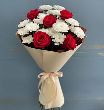 Букет цветов из:  Розы и Хризантемы в Беловское