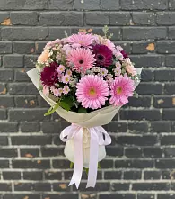 Букет цветов из:  Герберы и Хризантемы в Беловское