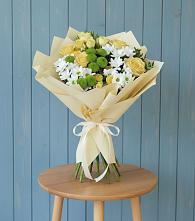 Букет цветов из:  Хризантемы и Розы в Беловское