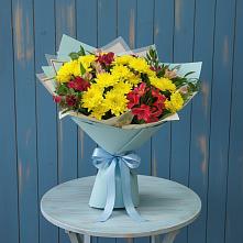 Букет цветов из:  Альстромерии и Хризантемы в Беловское