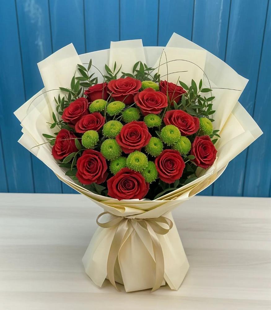 Букет цветов из: Розы и Хризантемы в Беловское