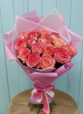 Букет 15 Розовых роз Равель в Беловское